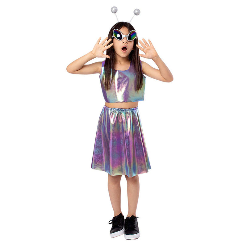 Alien Role Play Dress Children‘s Split Dress Cosplay Costume Outfits Halloween Carnival Suit