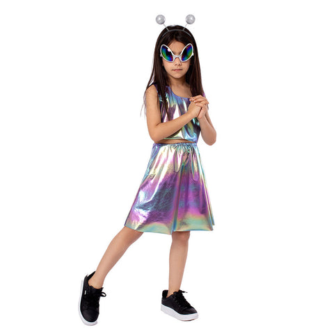 Alien Role Play Dress Children‘s Split Dress Cosplay Costume Outfits Halloween Carnival Suit