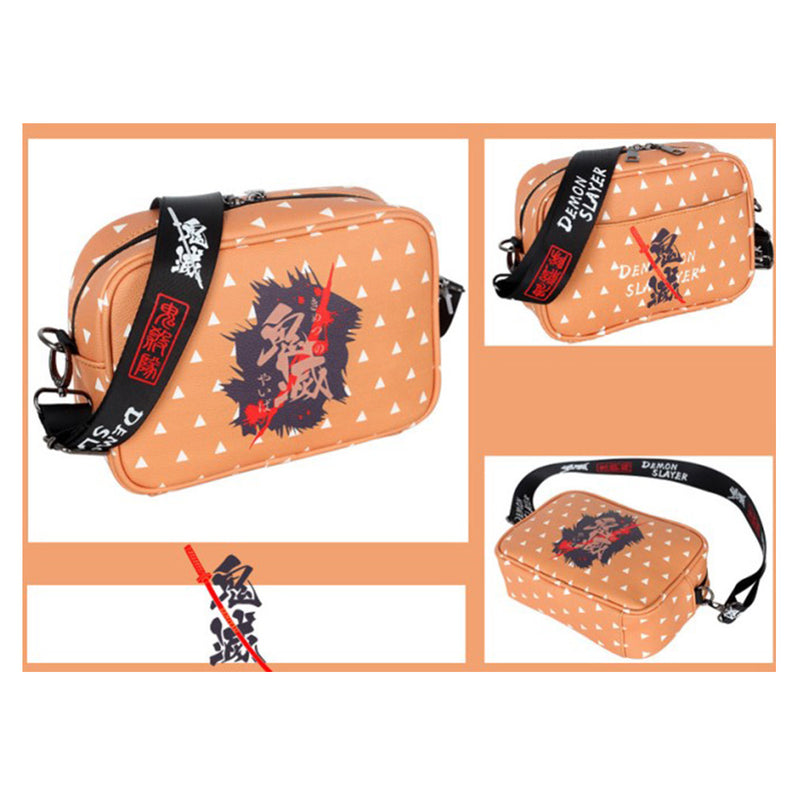 Anime Demon Slayer Agatsuma Zenitsu Cosplay Bag Stundent Canvas Shoulder Messenger Bag Crossbody Bag