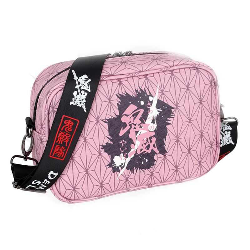 Anime Demon Slayer Kamado Nezuko Cosplay Bag Stundent Canvas Shoulder Messenger Bag Crossbody Bag