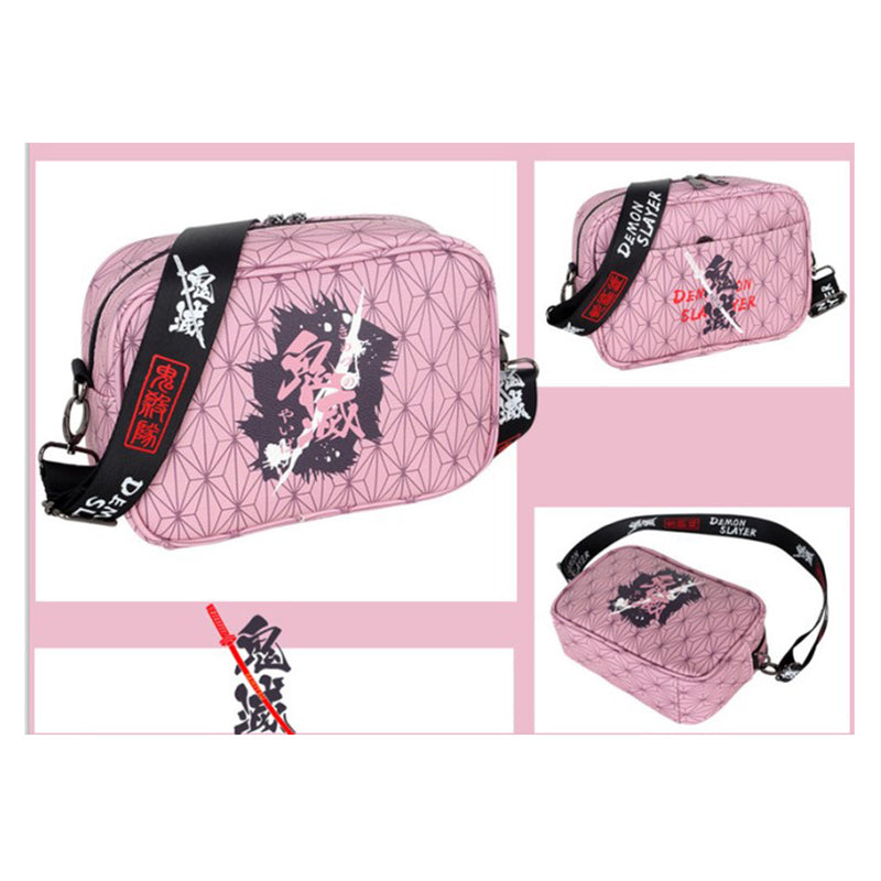 Anime Demon Slayer Kamado Nezuko Cosplay Bag Stundent Canvas Shoulder Messenger Bag Crossbody Bag