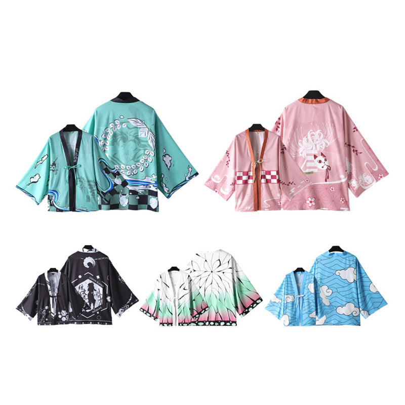 Anime Demon Slayer Urokodaki Sakonji Cosplay Costume Men Kimono Lace-up Cardigan Jackets Home