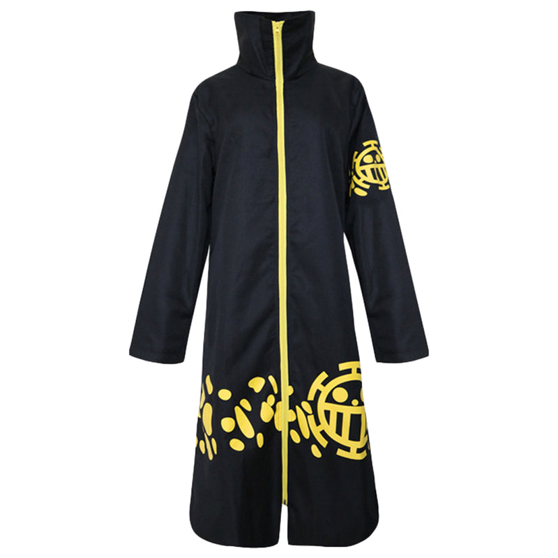 Anime One Piece Trafalgar D. Water Law Black Coat Outfits Cosplay Costume