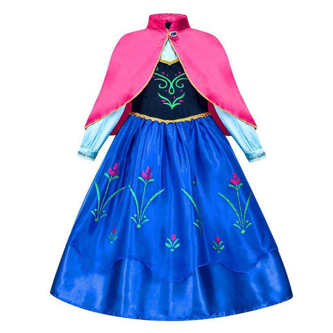 SeeCosplay Anna Kids Girls Princess Dress With Pink Cloak Cosplay Costume Outfits Halloween Carnival Suit