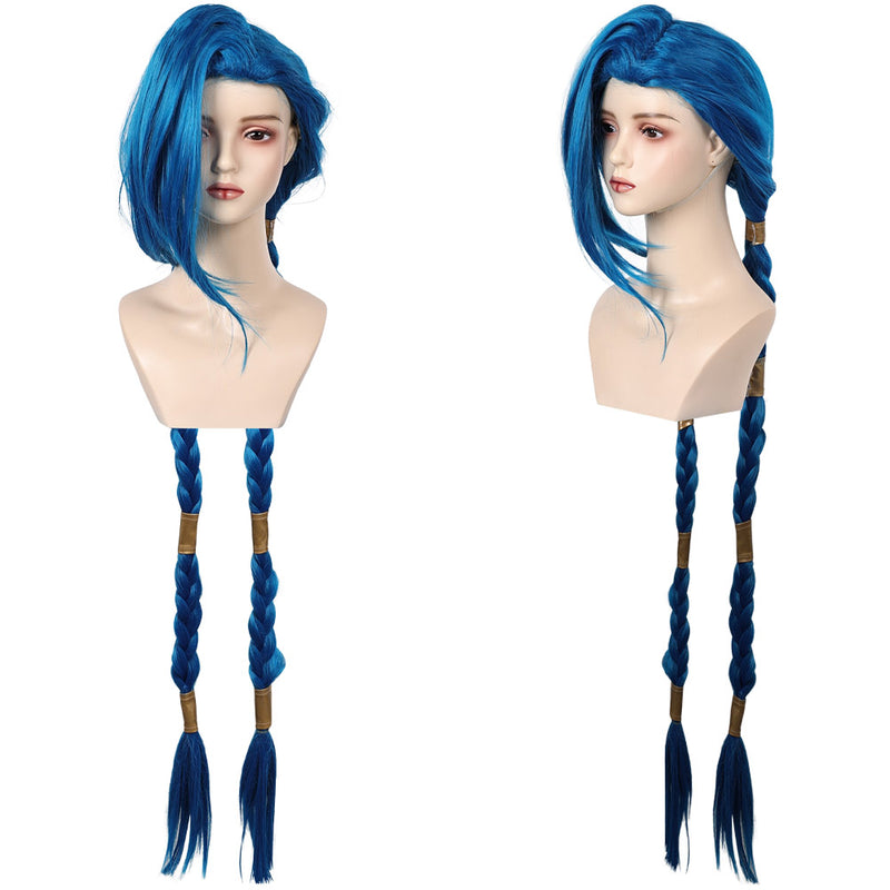 Arcane Season 2 Jinx cos Cosplay Wig Heat Resistant Synthetic Hair Carnival Halloween Party Props Wig