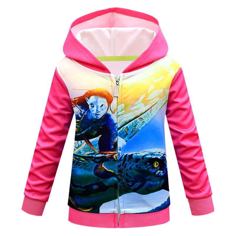 Avatar  Cosplay Hoodie 3D Printed Hooded Sweatshirt Kids Children Casual Streetwear Zip Up Pullover