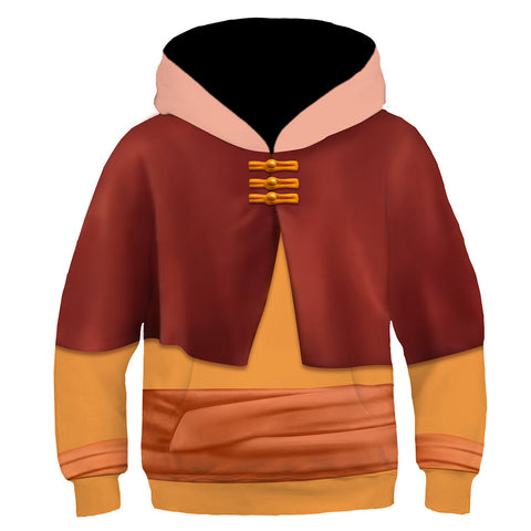 SeeCosplay Avatar 2024 TV Aang Kids Children Cosplay Printed Hoodie Hooded Sweatshirt Casual Pullover Hoodie