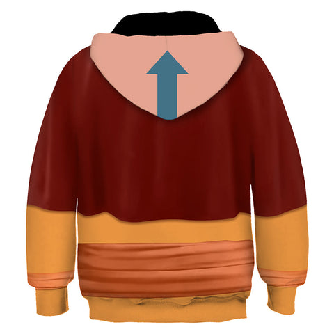 SeeCosplay Avatar 2024 TV Aang Kids Children Cosplay Printed Hoodie Hooded Sweatshirt Casual Pullover Hoodie BoysKidsCostume
