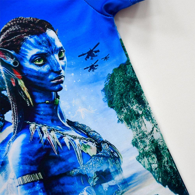 Avatar：The Way of Water Neytiri Cosplay Costume Kids Children T-shirt Shorts Outfits Halloween Carnival Suit