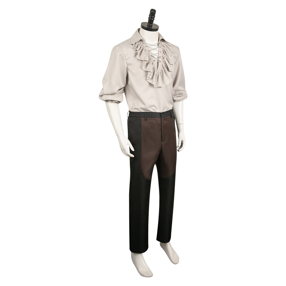 BG3 Astarion Eccentric Clothes Medieval Shirt Pants Wig Full Set Halloween Cosplay Costume