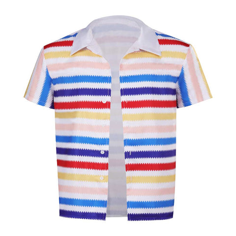 SeeCosplay 2023 Movie Allan Kids Rainbow Striped T-shirt Cosplay Costume Shirt Outfits Halloween Carnival Suit BoysKidsCostume