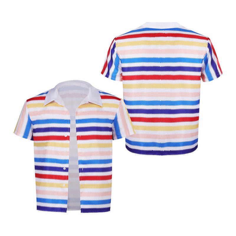 SeeCosplay 2023 Movie Allan Kids Rainbow Striped T-shirt Cosplay Costume Shirt Outfits Halloween Carnival Suit