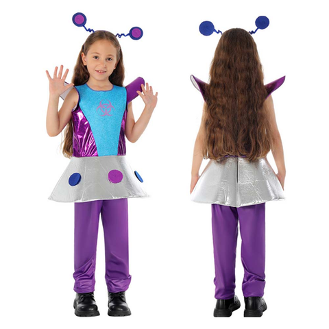 Halloween Children's Performance Costume Alien Role Play Blue Outfit For Unisex Kids Halloween Costume