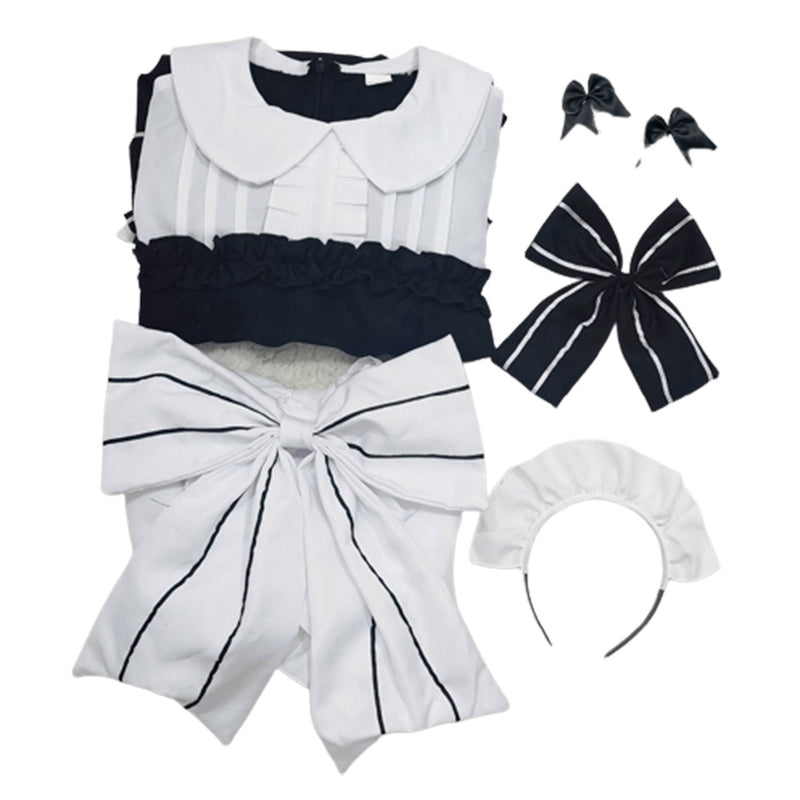 Black and White Maid Cosplay Costume Halloween Carnival Party Disguise Suit