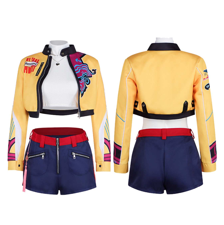 Rumi Cosplay Yellow Outfit For Adult Female Halloween Carnival Suit-Seecosplay Wig