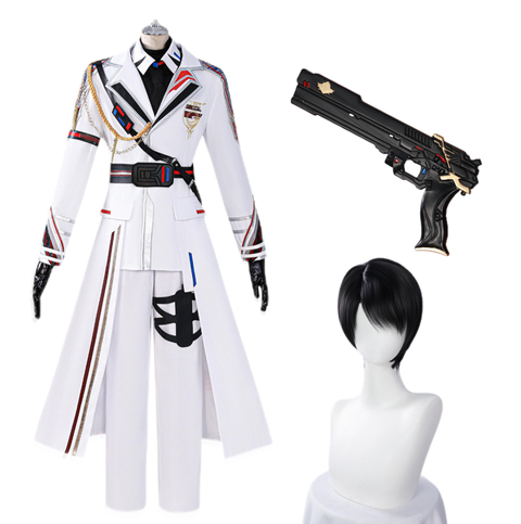 Love and Deepspace Costume Caleb Cosplay White Farspace Colonel Adult Male Suit