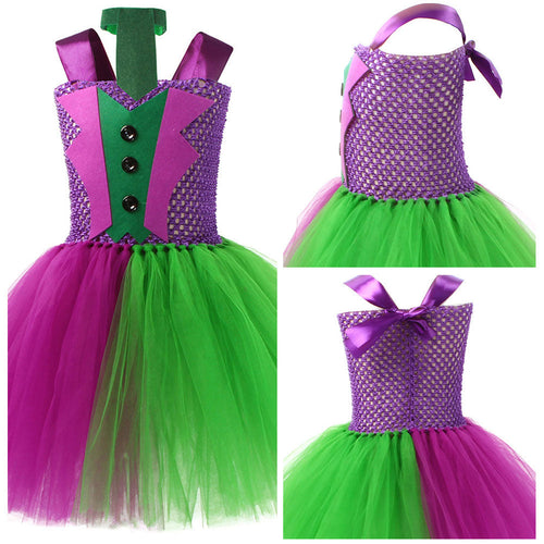 Joker:Kids Girls Joker Tutu Dress Cosplay Costume Outfits Halloween Party Suit
