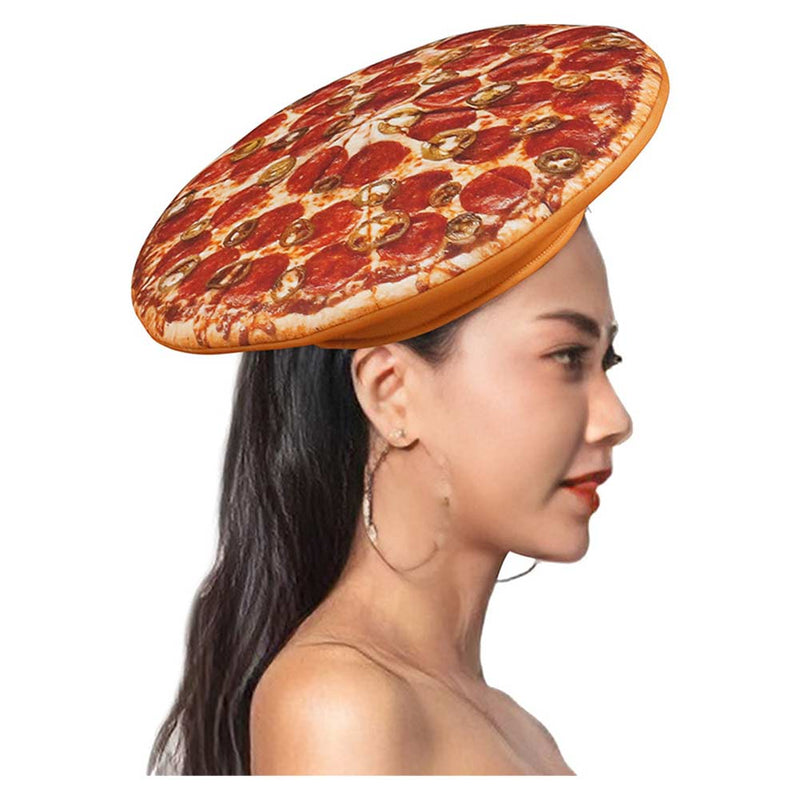 Cap Halloween Carnival Costume Accessories Pizza digital printed adult prop hat