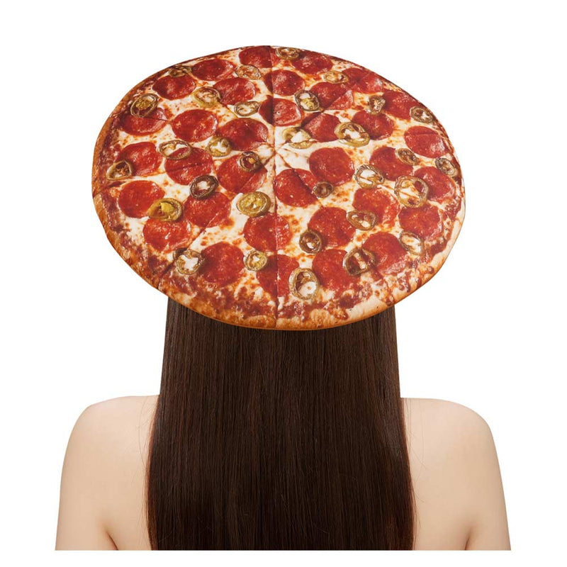 Cap Halloween Carnival Costume Accessories Pizza digital printed adult prop hat