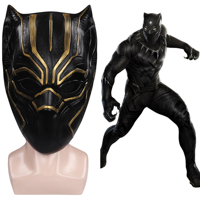 Captain America: Civil War  Black Panther T‘Challa Mask Cosplay Latex Masks Helmet Masquerade Halloween Party Costume Props