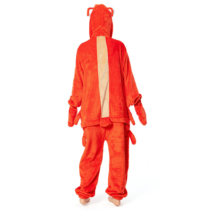 Cartoon Animal Crayfish Pajamas Onesies Sleepwear Flannel Jumpsuits Outfits Halloween Carnival Suit