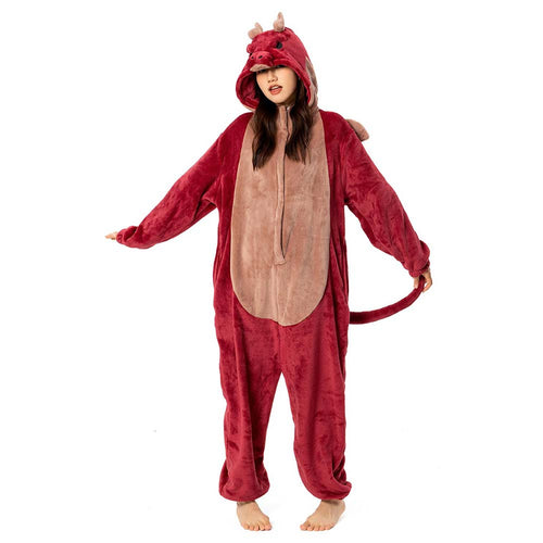 Cartoon Animal Dragon Pajamas Onesies Sleepwear Flannel Jumpsuits Outfits Halloween Carnival Suit