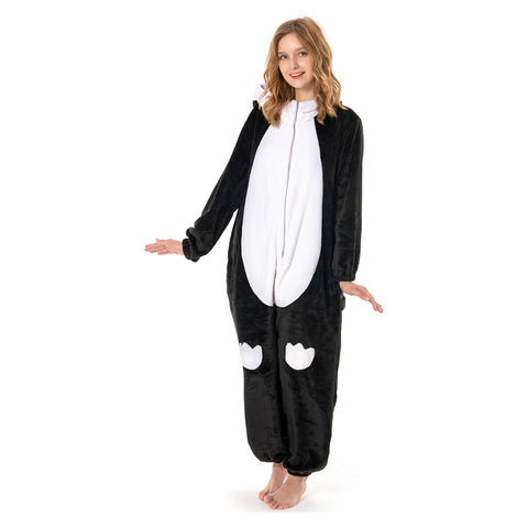 Cartoon Animal Penguin Pajamas Onesies Sleepwear Flannel Jumpsuits Outfits Halloween Carnival Suit