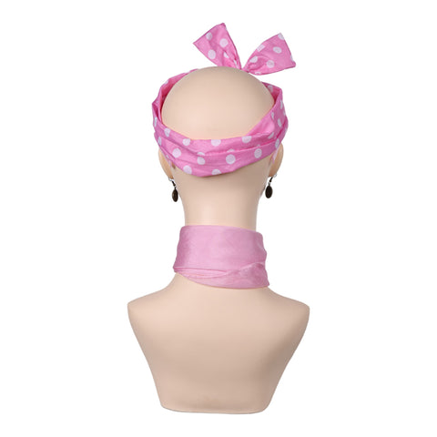 Cat Eye Glasses eforpretty 1950's pink Womens Costume Accessories - 50s Chiffon Scarf Bandana Tie Headband Drop Dot Earrings
