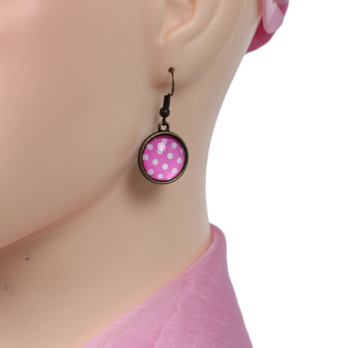 Cat Eye Glasses eforpretty 1950's pink Womens Costume Accessories - 50s Chiffon Scarf Bandana Tie Headband Drop Dot Earrings