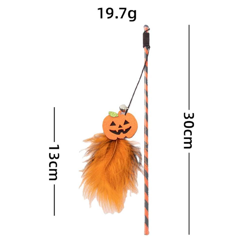 cat toy new cat teaser stick pumpkin ghost feather bell Toy