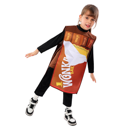Charlie and the Chocolate Factory Movie Kids Children Chocolate Cosplay Costume Smock Outfits Halloween Costume BoysKidsCostume