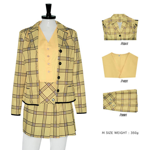 Cher Horowitz Movie Clueless Cosplay Costume Outfits Halloween Carnival Suit