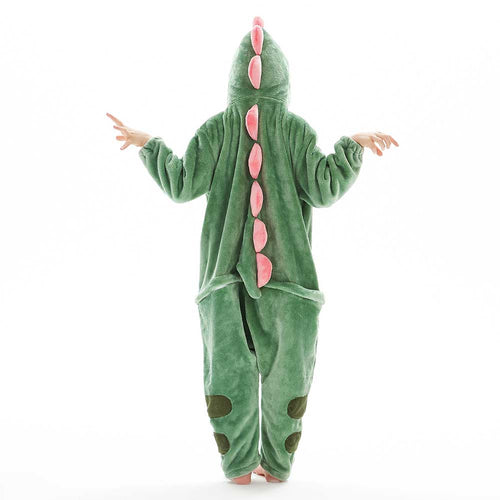 Children Animal Pajamas Cartoon Dinosaur Onesies Kids Warm Flannel Hooded Sleepwear