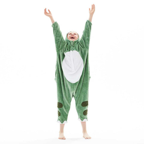 Children Animal Pajamas Cartoon Dinosaur Onesies Kids Warm Flannel Hooded Sleepwear