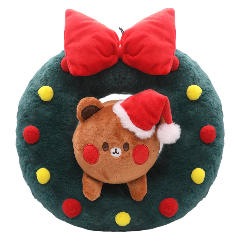 Christmas Bear Christmas Plush wreath Cosplay Plush Toys Cartoon Soft Stuffed Dolls Mascot Birthday Xmas Gift