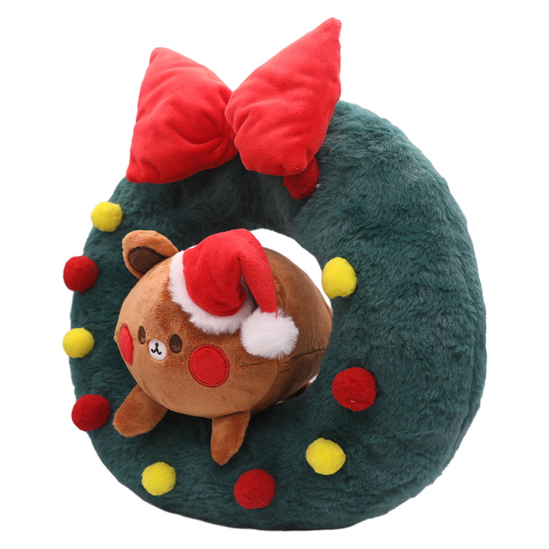 Christmas Bear Christmas Plush wreath Cosplay Plush Toys Cartoon Soft Stuffed Dolls Mascot Birthday Xmas Gift