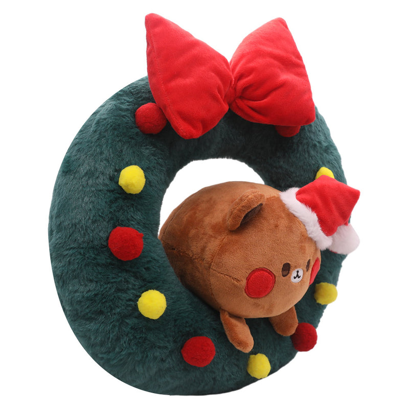 Christmas Bear Christmas Plush wreath Cosplay Plush Toys Cartoon Soft Stuffed Dolls Mascot Birthday Xmas Gift