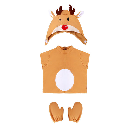 Christmas children‘s jumpsuit holiday stage party performance costume Christmas reindeer cosplay costume