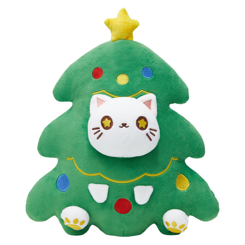 Christmas Tree Cat Cosplay Plush Toys Cartoon Soft Stuffed Dolls Mascot Birthday Xmas Gift Pillow