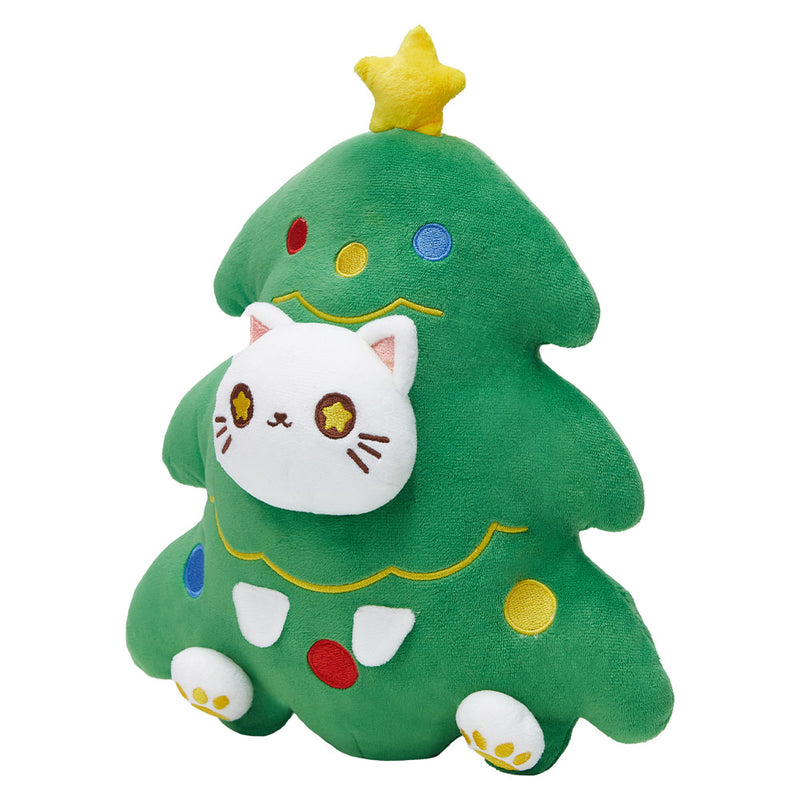 Christmas Tree Cat Cosplay Plush Toys Cartoon Soft Stuffed Dolls Mascot Birthday Xmas Gift Pillow