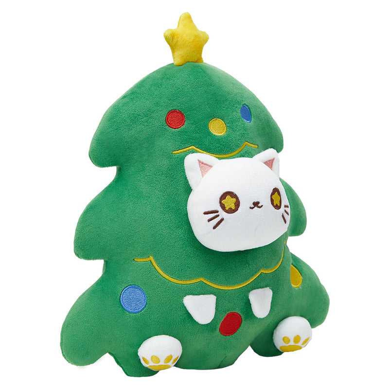 Christmas Tree Cat Cosplay Plush Toys Cartoon Soft Stuffed Dolls Mascot Birthday Xmas Gift Pillow