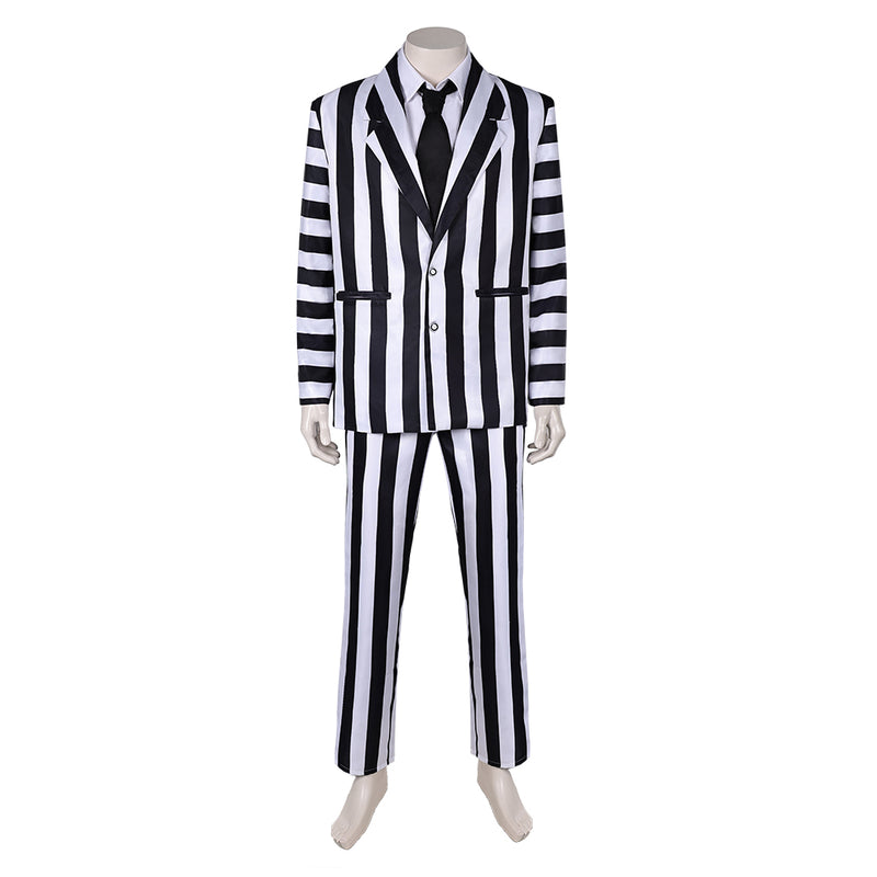 cos Black and white suit Cosplay Costume Outfits Halloween Carnival Suit Beetlejuice