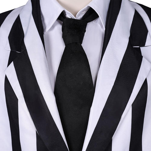 cos Black and white suit Cosplay Costume Outfits Halloween Carnival Suit Beetlejuice