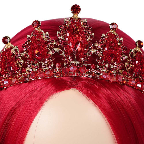 cos Descendants Queen of Hearts Wig Headband  Halloween Carnival Costume Accessories