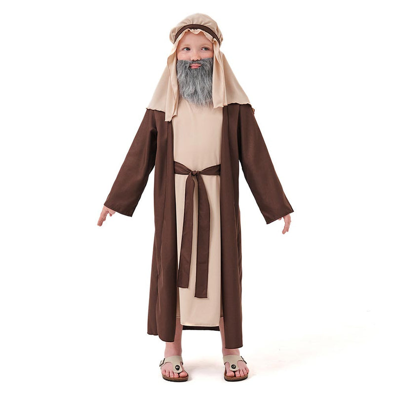 Cosplay Costume Outfits Halloween Carnival Suit Arab Brown Grandpa