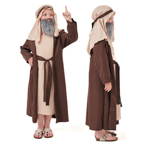 Cosplay Costume Outfits Halloween Carnival Suit Arab Brown Grandpa