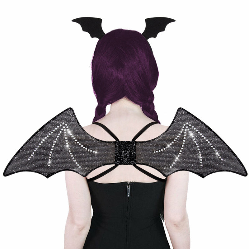 Cosplay Costume Outfits Halloween Carnival Suit Bat Wings Headband Set