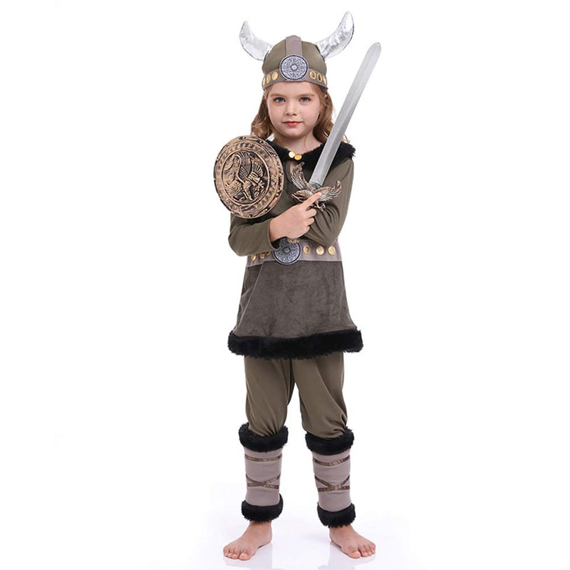 Cosplay Costume Outfits Halloween Carnival Suit Children‘s pirate warrior suit Viking performance suit