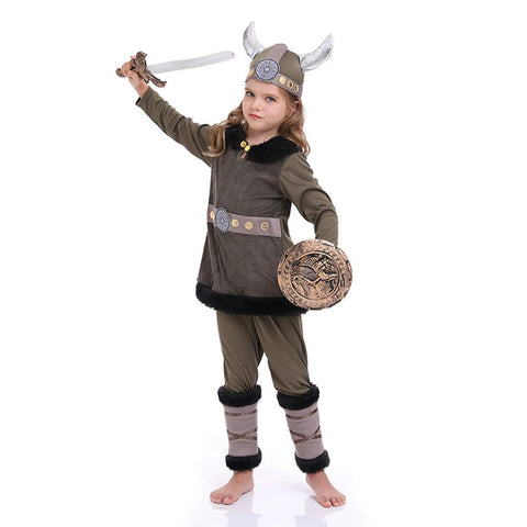 Cosplay Costume Outfits Halloween Carnival Suit Children‘s pirate warrior suit Viking performance suit