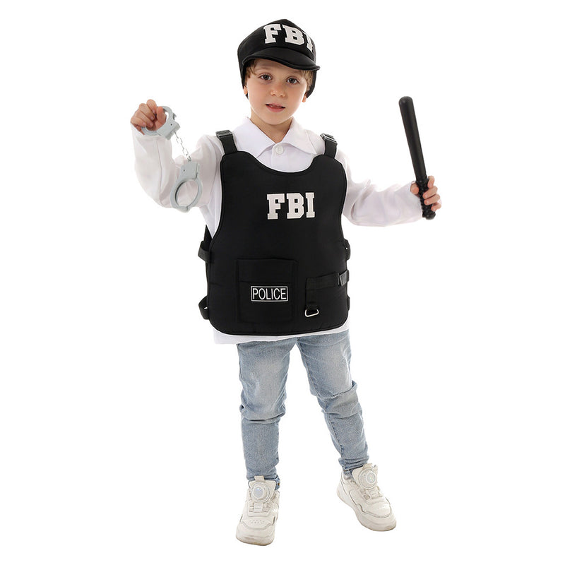 Cosplay Costume Outfits Halloween Carnival Suit Children‘s police FBI